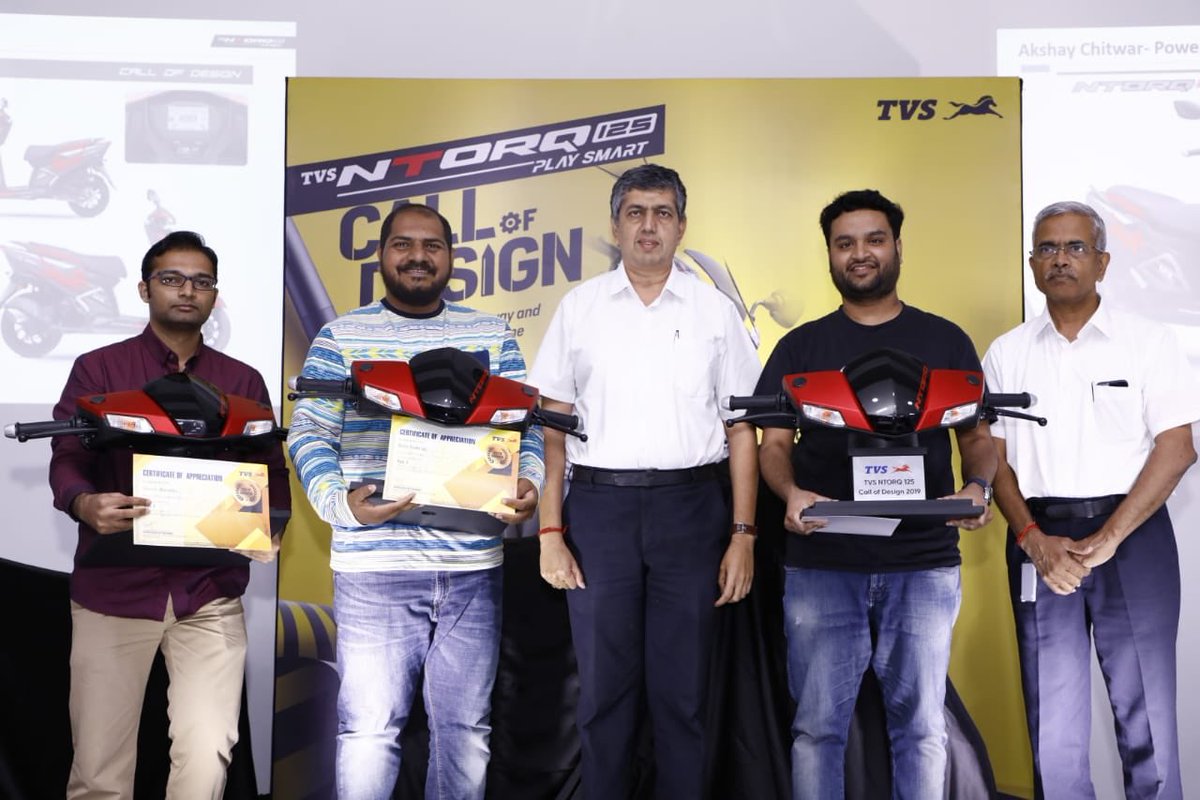 vypsingh's tweet photo. Our boy Bilal finished in the top 3 of the TVS NTorq #CallOfDesign contest. But that was in the media group. The overall winner though was Evanka Thimmaiah from Strate School of Design, Bengaluru. Have included a screenshot from the official press release if you want to know more https://t.co/vrV9WIM0PT