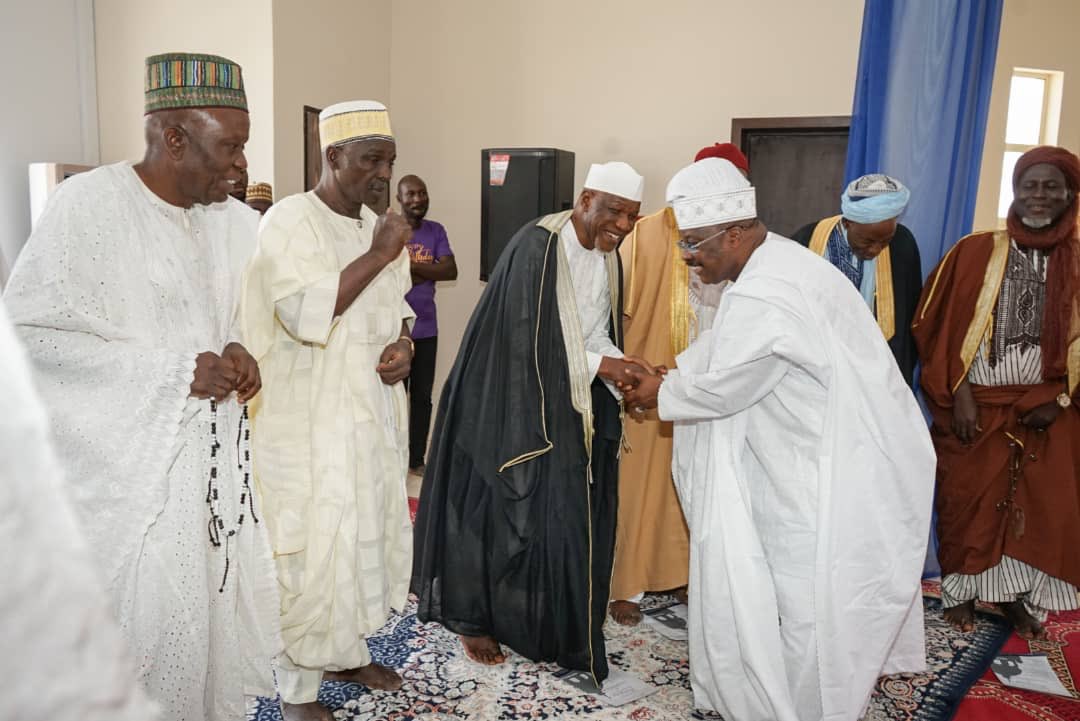 AAAjimobi's tweet photo. I have just arrived at the Senator Isiaq Abiola Ajimobi Mosque, Oke Ado, Ibadan for the Jummat Service in celebration of my 70th Birthday. #AjimobiAt70 https://t.co/VEYRzcWm4y