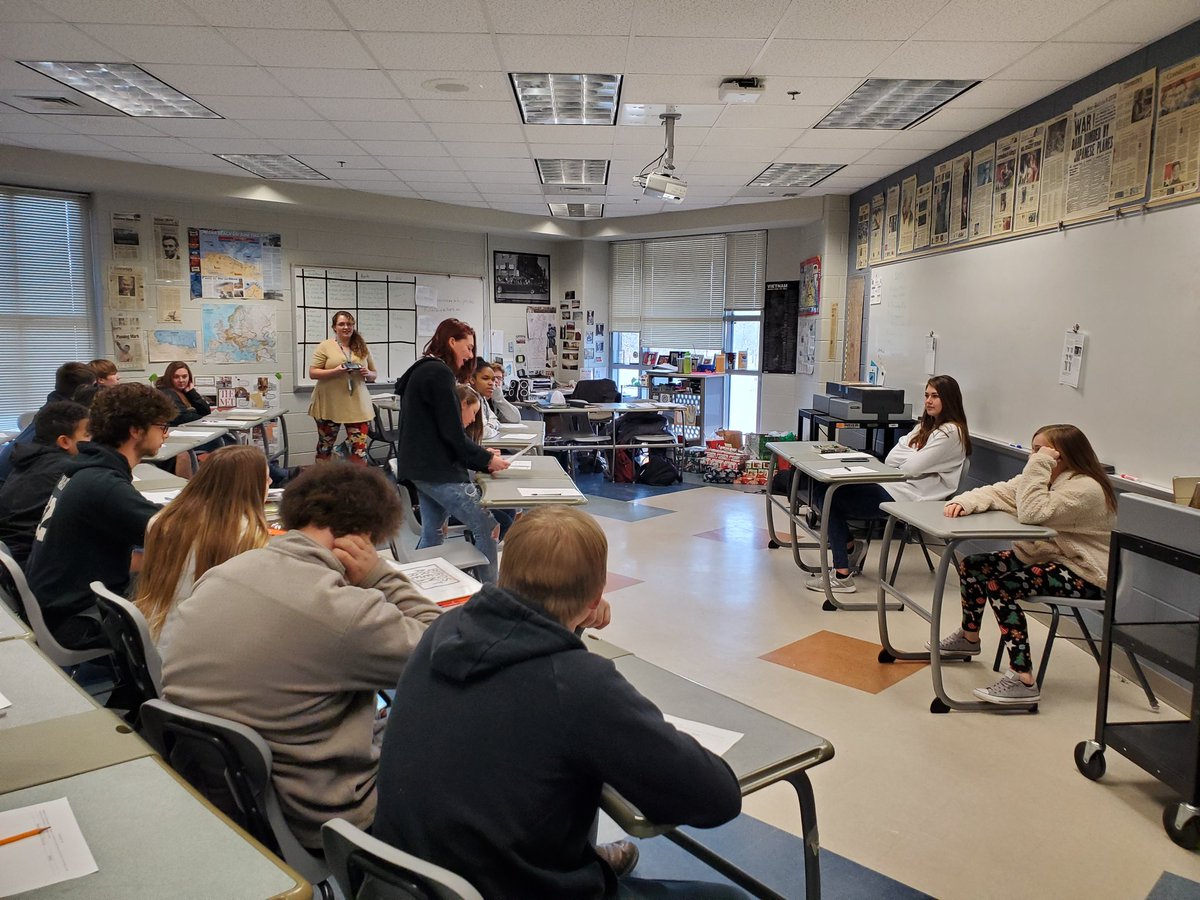 World History 1 students recreating the trial of Socrates.  We had our judge, witnesses, juries, Socrates himself...powerful cross examinations and opening arguments. Found guilty of disrespecting the gods, but acquitted on corrupting the youth of Athens