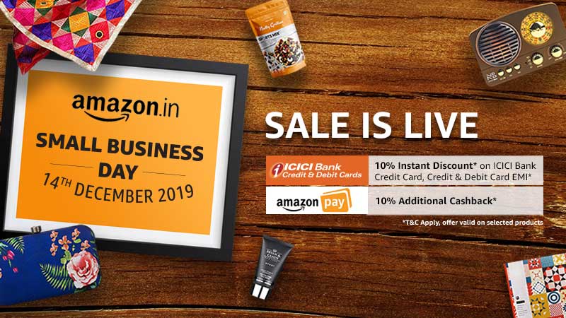 #AmazonSmallBusinessDay is here!  Shop for unique and hard-to-find products from small businesses with exciting offers. What’s more, for every order received, we will contribute Rs.1 to a partner NGO for training and upskilling of MSMEs – amazon.in/sbd 
#AllForSmall