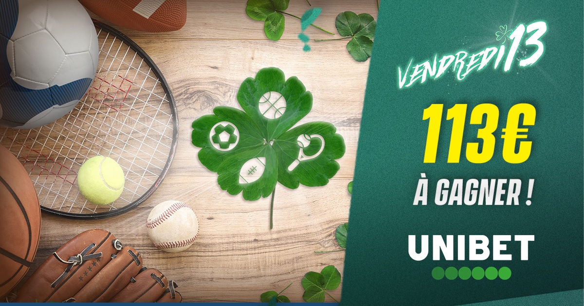 UnibetFrance's tweet image. 😍 Quoi de + beau qu'un Super Freebet de 1⃣1⃣3⃣€ pour clôturer ce #Vendredi13 ? 💰 

👉 RT + Follow @UnibetFrance

🍀 Fin du jeu à 23h59