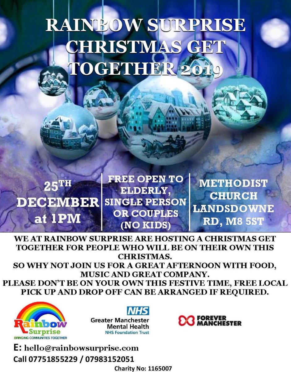 No one should be on there own this Christmas #freechristmasdinner #charity #communitydinner #community #volunteers #crumpsall #manchester #rainbowsurprise