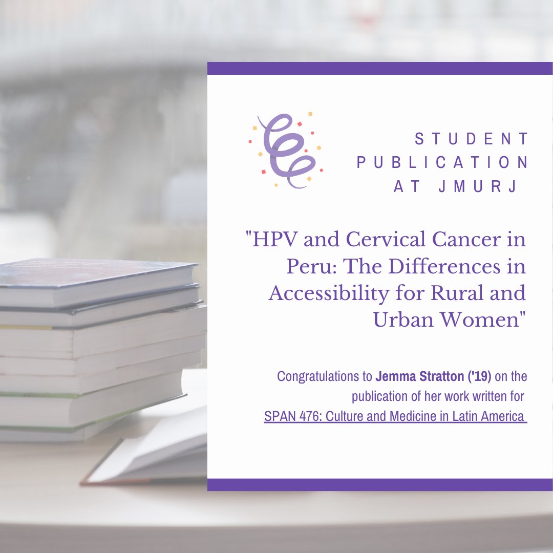 jmu_spanish's tweet photo. Congratulations to Jenna Stratton for her work published at the James Madison Undergraduate Research Journal 🎉👏🏻 
Work written for Dr. Galarreta’s course SPAN 478: Culture and Medicine in Latin America. [Find it here: https://t.co/saZCbyNJY4]
#jmulanguages #jmucal #jmudukes https://t.co/9QMatdRtrd