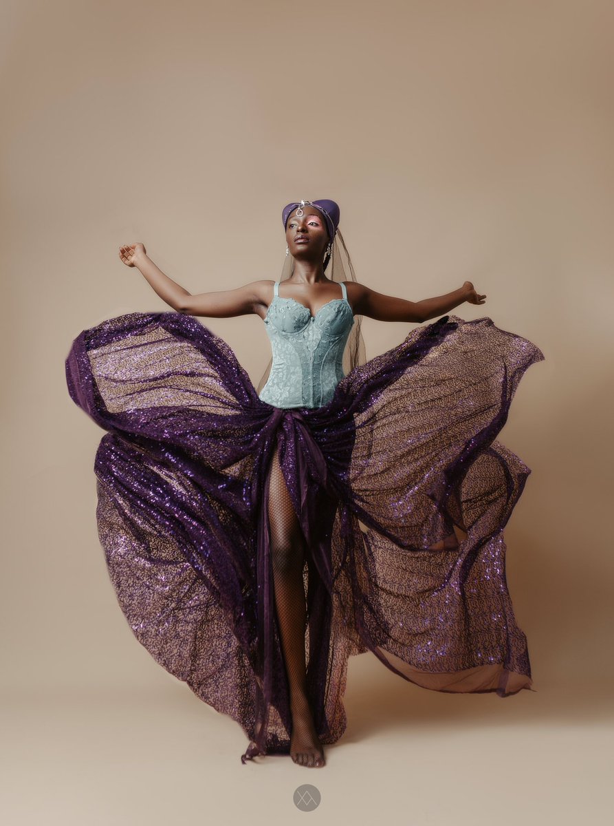 So  @chidirim_,  @LeanKid,  @Sorple_ and I came together to create these.Created this look using a corset  @chidirim_ brought as well as the purple sequin fabric. Assist:  @LeanKid.Body art:  @Sorple_  #photography  #art  #fashion  #thelexash  #FashionPhotography