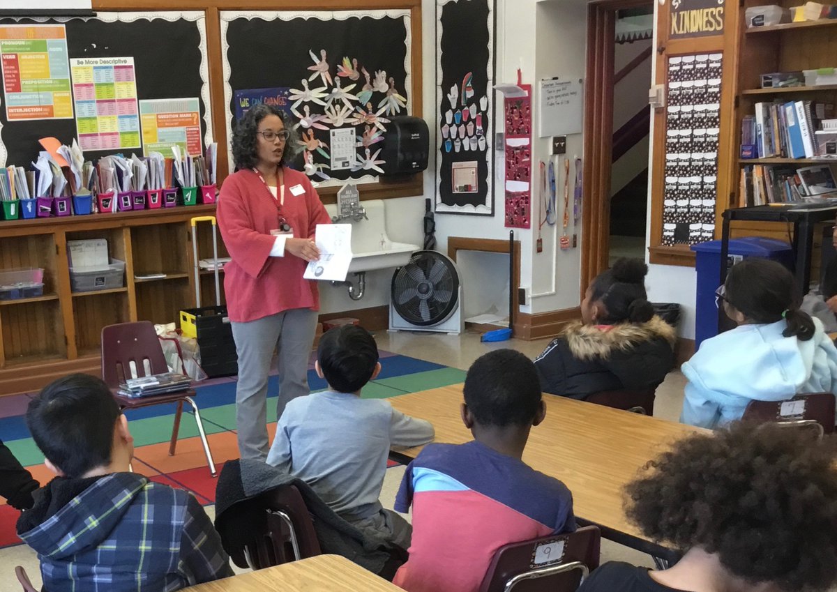 Savitri Santhiran, from the Saint Paul Public Library, talked to Jackson Students about #ReadBrave.