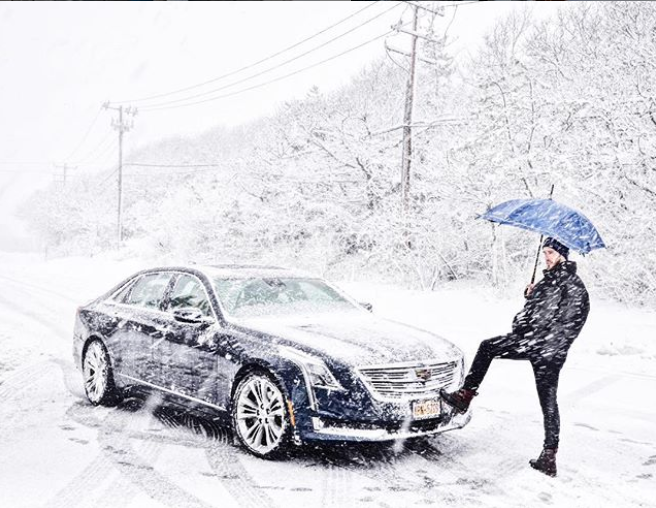 Waiting on more snow days like these with our Gurney's Montauk house car, <a href="/Cadillac/">Cadillac</a>. #gonetogurneys #cadillac