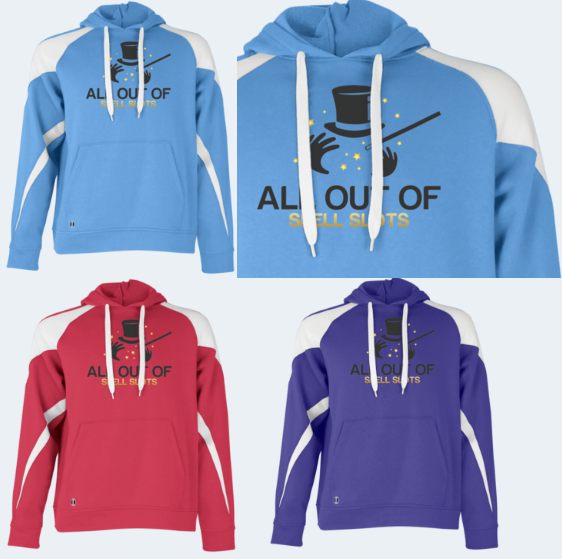 IMissiles's tweet photo. It's Friday, and we are All Out of Spell Slots, like this colorblock hoodie shows:
https://t.co/DFh7kNL5dw
#alloutofspellslots #allout #icastmagicmissiles #rpghoodie #spellhoodie #dndhoodie https://t.co/9xbnx7yxan