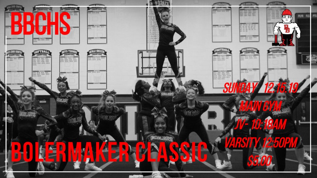 BBCHSAthletics's tweet photo. Come out out and support our cheerleaders this Sunday!  #compete https://t.co/oYY4fo5hgl