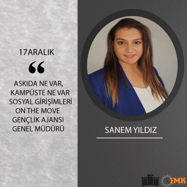KOUEMKKALE's tweet image. Askıda Ne Var, Kampüste Ne Var Sosyal Girişimleri, On The Move Gençlik Ajansı Genel Müdürü SANEM YILDIZ 17 Aralık’ta bizlerle olacak. ✨ #kouemk #kouemkkale #devinim
