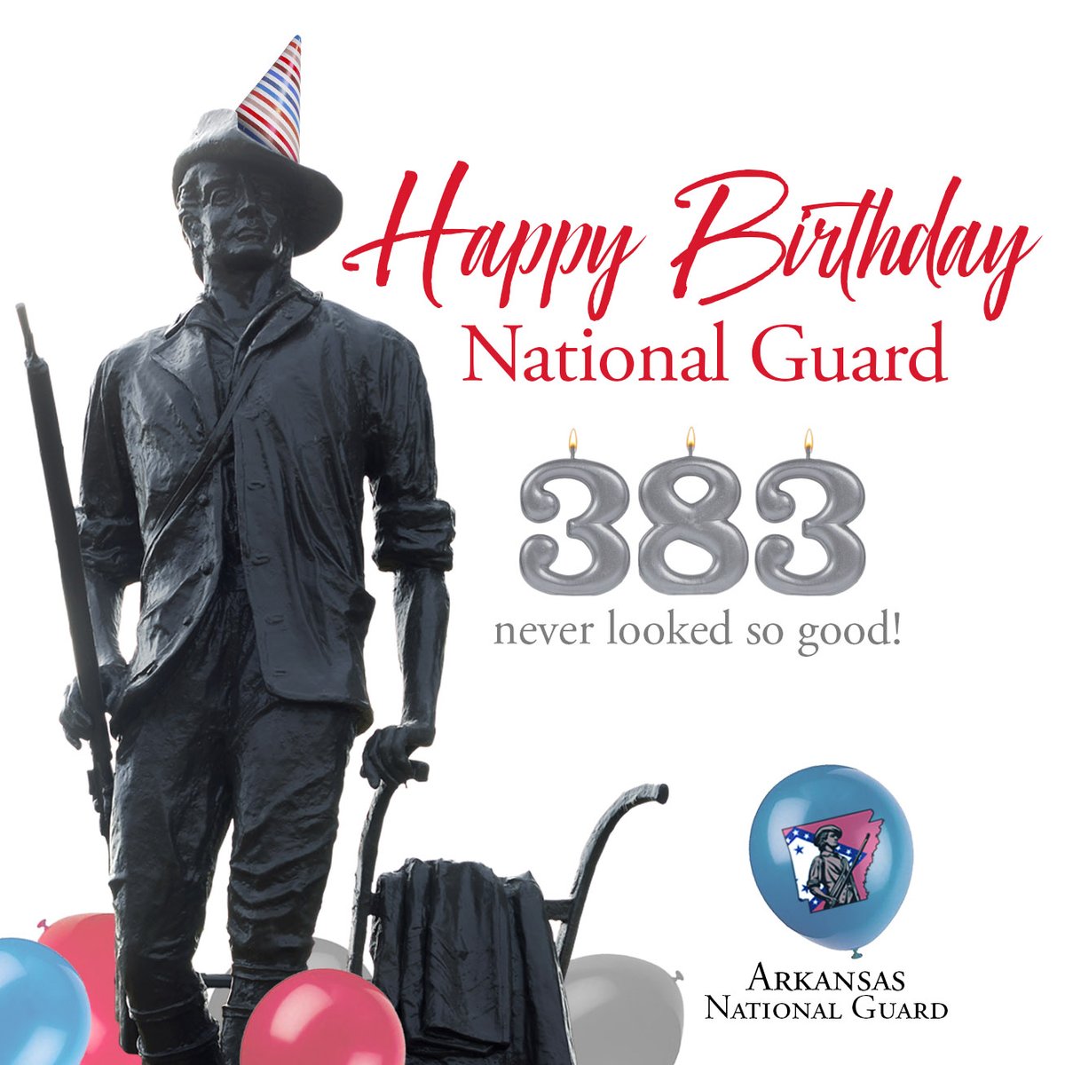 arkansasguard's tweet photo. Happy Birthday National Guard! 🎂🎈🎉 https://t.co/MV4Z8mOhM5