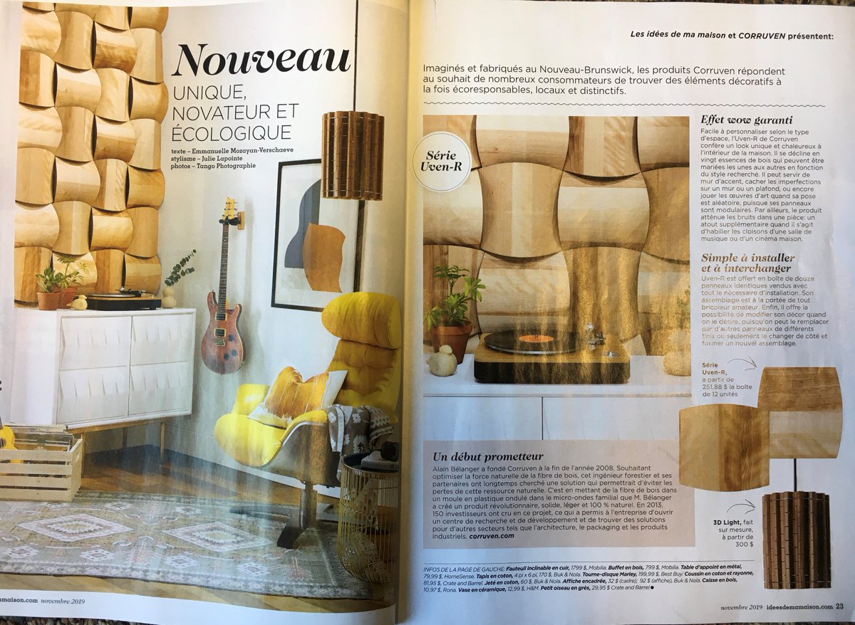 CanCInnovations's tweet photo. We are proud of Corruven, our mentee from our pilot CONtact mentorship program being featured on Les idées de ma maison magazine! Congrats team Corruven! @ConstructionCAN   #LesIdéesdemamaison #CONtact #mentorship #innovation https://t.co/FrSqVFEmHV
