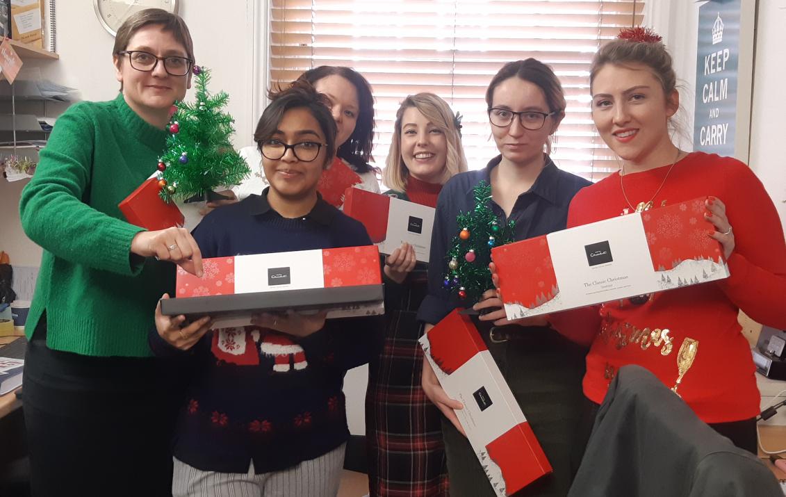 IndPractice's tweet image. Lots of yummy chocolates delivered for the team as a thank you from one of our lovely patients, perfect for guzzling on #ChristmasJumperDay2019