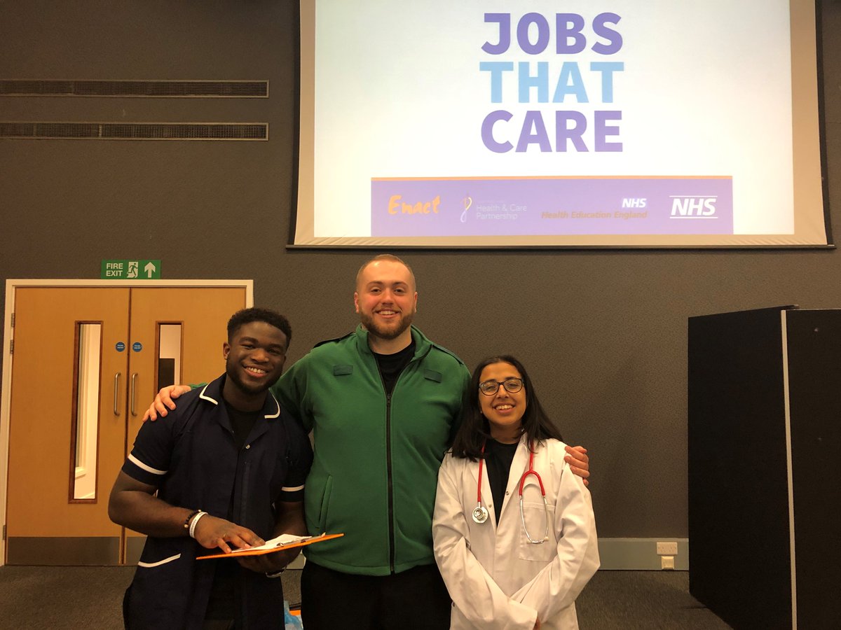 We've got that #FridayFeeling after a lovely visit to Croydon College earlier today! <a href="/EnactSolutions/">Enact Solutions</a> performed the #jobsthatcare play for students aged 16-18, with great interaction from all🤩@WillRossJones <a href="/MrYKay_/">Y Kay</a>  @tasha96 

For more info 👉 jobsthatcare.co.uk