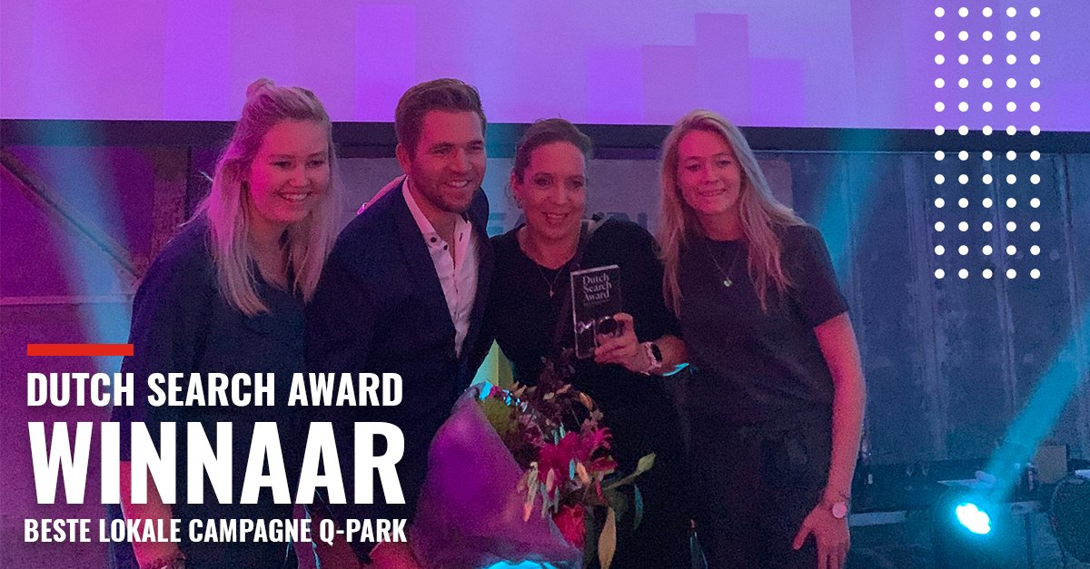Yes! Ontzettend trots om een Dutch Search Award te winnen!! 🎉 Samen met met Q-Park Nederland hebben we de award in de categorie ‘beste lokale campagne’ in ontvangst mogen nemen. Meer over onze case 👉 bit.ly/35iyDrB #omnichannel #dsa #dsa2019 #omnichannelmarketing