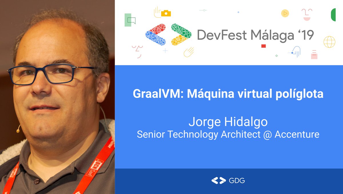 GDGMalaga's tweet image. ๐ Jorge Hidalgo es Senior Technology Architect en @Accenture_ES
๐ข Descubriremos quรฉ es GraalVM, una mรกquina virtual para gobernar a todos los lenguajes.
#programmingParadigms #virtualization #DevFestMLG19