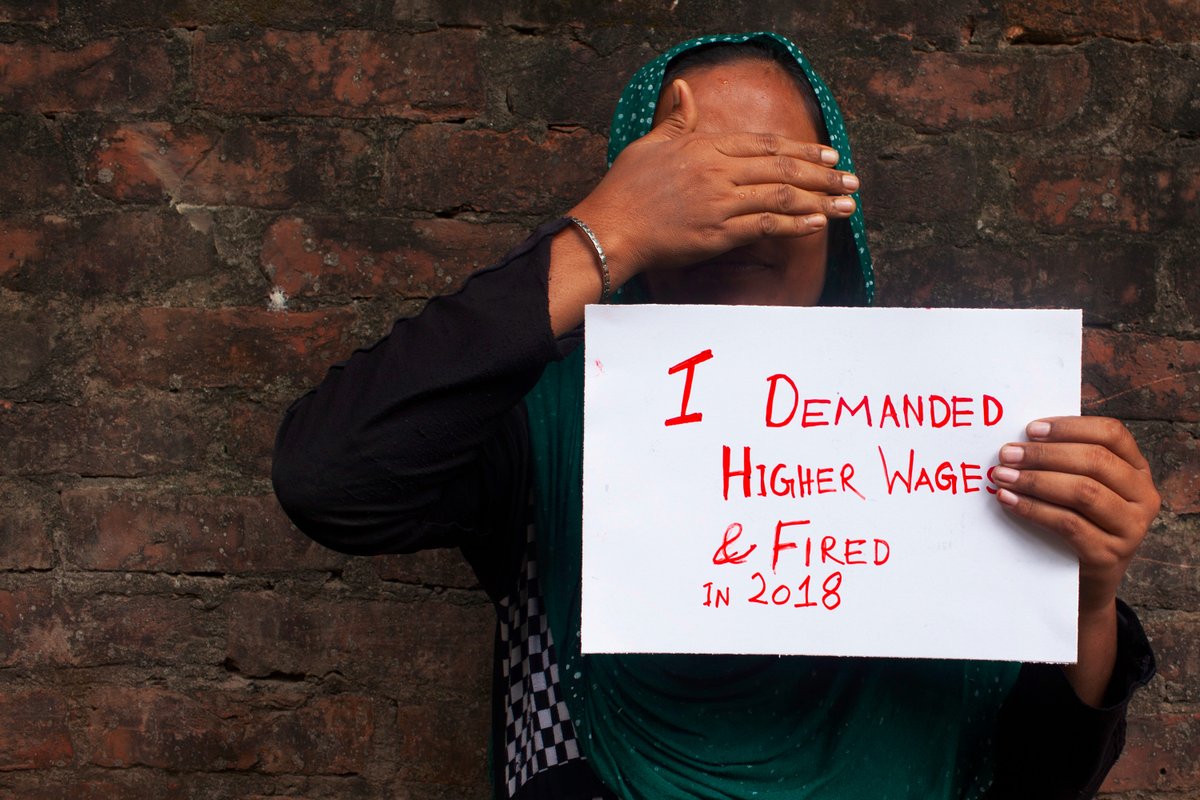cleanclothes's tweet photo. One year ago, workers in #Bangladesh saw the first minimum wage increase in 5 yrs reflected in their paychecks. The pitiful raise made them take to the streets. Brands must take action to end repression again them: https://t.co/xyNv9lmSvT #MadeInBangladesh cannot mean #MadeInFear https://t.co/OAsl9BuwwJ