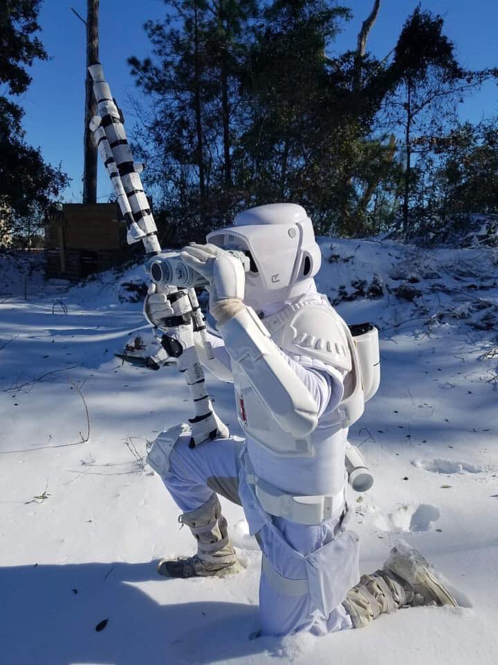 When you have the stealth of a snowie and the skills of a scout you get the winning combo of the elusive snow scout. <a href="/CarolinaGarrisn/">Carolina Garrison</a> #501st #StarWars #Snow <a href="/501stBF/">501st Blizzard Force</a>