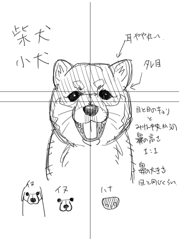 いまっち 漫画家 Se V Twitter イラスト練習 今日は 柴犬の子犬 で構成要素チェック 模写 ほぼトレス 簡素化 メモ コルクラボマンガ専科