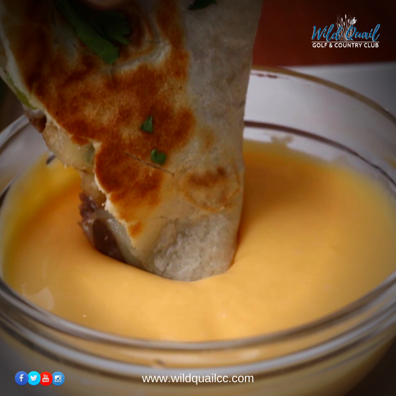 A twist on an American favorite. Our Cheese Steak Quesadilla comes with Sautéed Sweet Peppers, Onions, Shredded Beef, American Cheese in a Grilled Tortilla with a side of Beer Cheese!