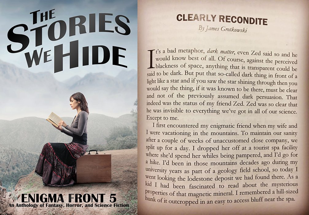 ExitZeroSF's tweet photo. It's Enigma Front Friday!

Some secrets lie just below the surface. Sometimes, though, you have to dig a little deeper.
Burrow into 'Clearly Recondite' by James Grotkowski, now in THE STORIES WE HIDE!

LINK: https://t.co/oBDSzoMZ4t https://t.co/io55rku20C