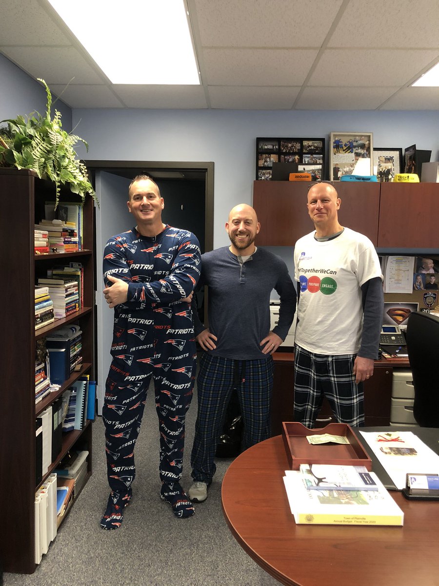 superlepages's tweet photo. PCS Central Office Team supporting Connecticut Children’s PJ Day for the Kids. @PlvComSchools #WeArePlainville #PCSHeroes #PJsForKids https://t.co/I8Y2ACed80