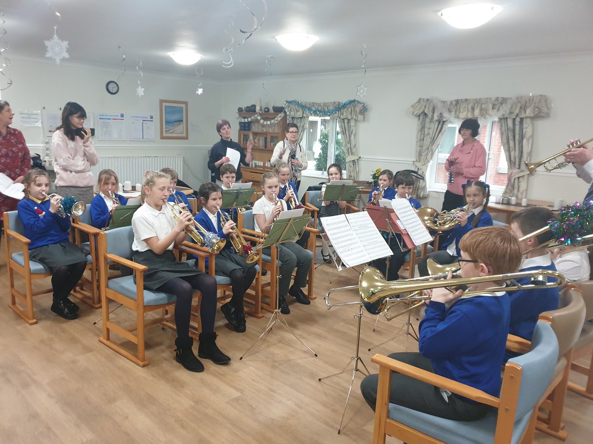 Buckstones band are entertaining the residents of Shaw Side Nursing home this afternoon.