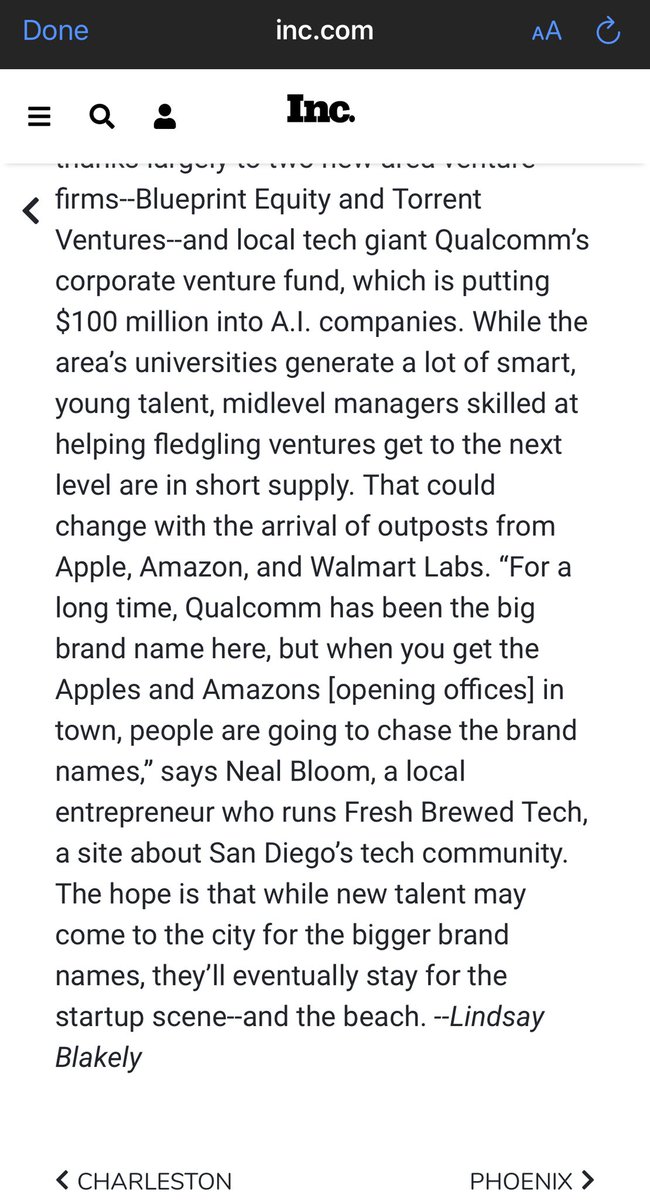 GabrielaDow's tweet image. #GoSanDiego In Top 10 with @Qualcomm @Qualcomm_Tech &amp;amp; #blueprintequity #torrentventures @Apple @amazon @WalmartLabs + awesome @NealBloom @freshbrewedtech quote 👍🏼😎✨Keep up the great work @SDRegionalEDC @SouthCountyEDC @SDNorthEDC @Carlsbadbiz @SDlifechanging Cc: @PlugandPlayTC