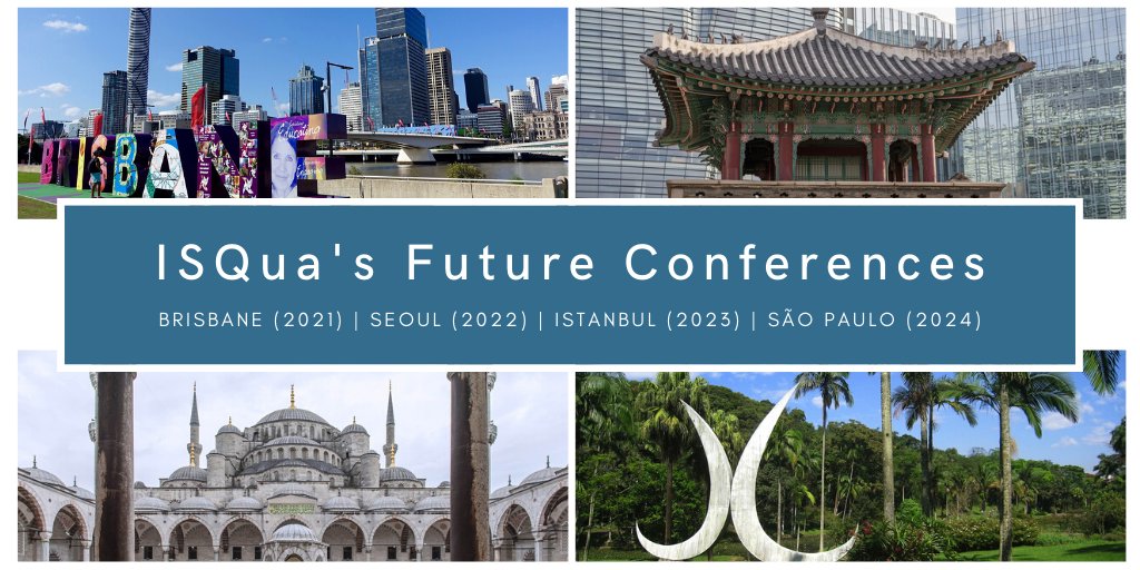 The locations and partners for @ISQua Conferences have been confirmed to 2024! Join us in #Brisbane for #ISQua2021, #Seoul for #ISQua2022, #Istanbul for #ISQua2023, and #SaoPaulo for #ISQua2024! And not forgetting #Florence for #ISQua2020!

isqua.org/latest/isqua-c…