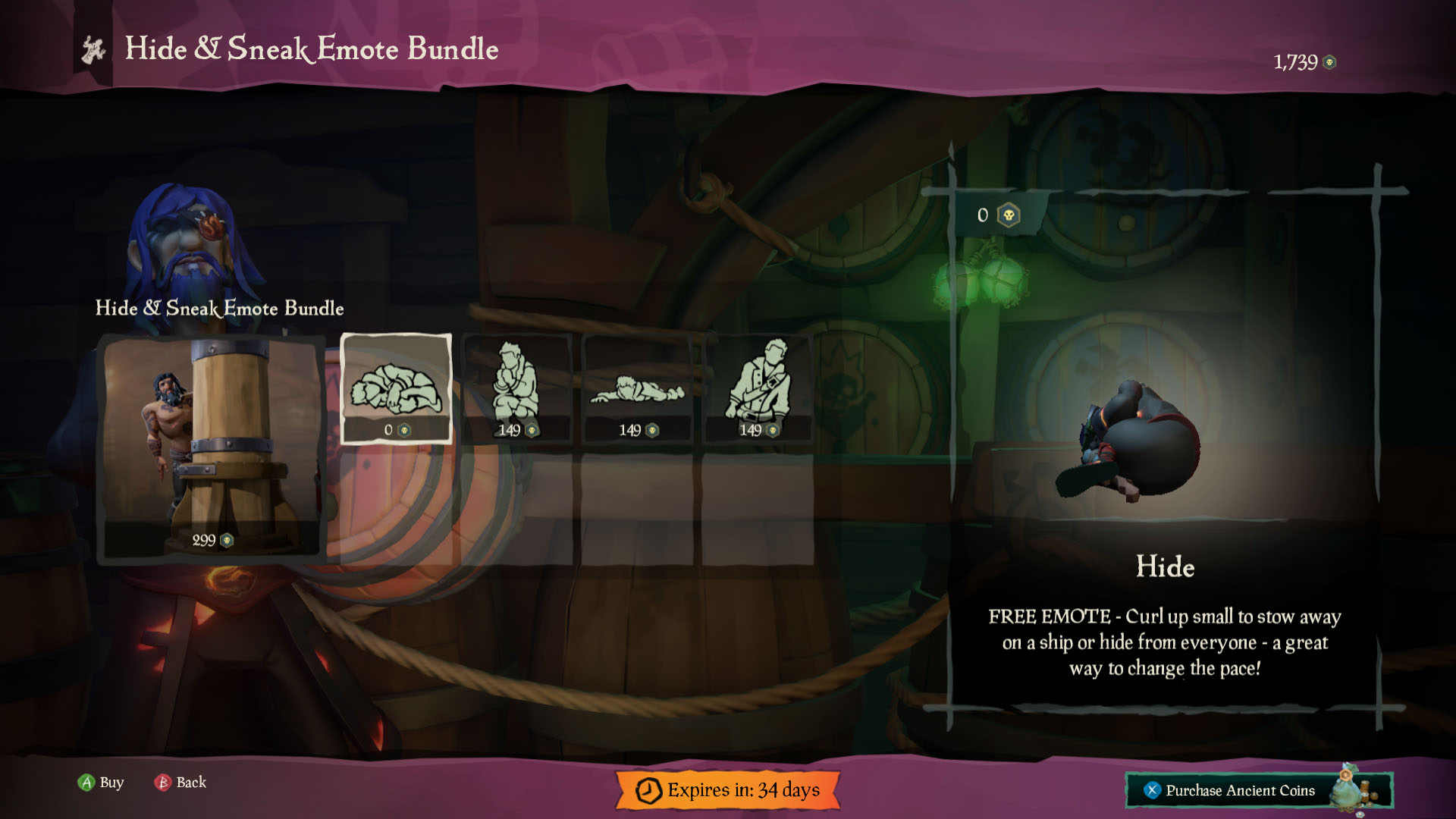 Sea of Thieves on Twitter "The new, free Hide emote is tucked away in