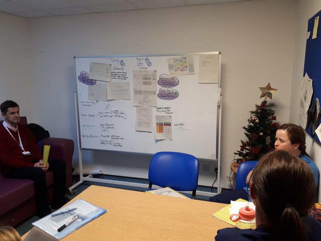 Ward 5D having their weekly VMA report out. Enjoying the success of the introduction of treatment escalation plans and improving patient and family experience. <a href="/WendyWhiteford/">wendy whiteford</a>
<a href="/stephw2001/">Stephanie Frearson</a> <a href="/jenniferPN10/">Jennifer Wilson</a>