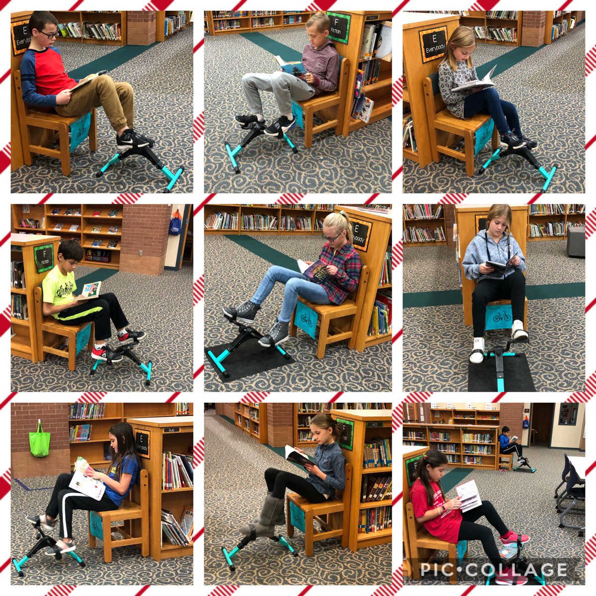 SRE Rockets are loving our new “Pedal Thru the Pages” spots in the Media Center. Thanks <a href="/PTEMediaCenter/">PTEMediaCenter</a> for the great idea! <a href="/SmokyRow1/">Smoky Row Elementary</a>