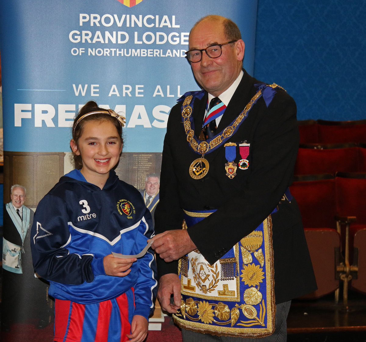 On the second day of Christmas the PGM give to me a donation of £1000.00 for The Montagu &amp; Fenham Jaguars Girls Football Team. Hollie Webb received a cheque from Ian Craigs Provincial Grand Master <a href="/ProvincialGLN/">Northumberland Freemasons</a> <a href="/GirlsFootballGB/">Girls' Football</a> <a href="/Girlsfootball29/">Girls Football</a> <a href="/Girls_footy/">Girlsfootball.info</a> <a href="/sanger_george/">George Sanger</a>