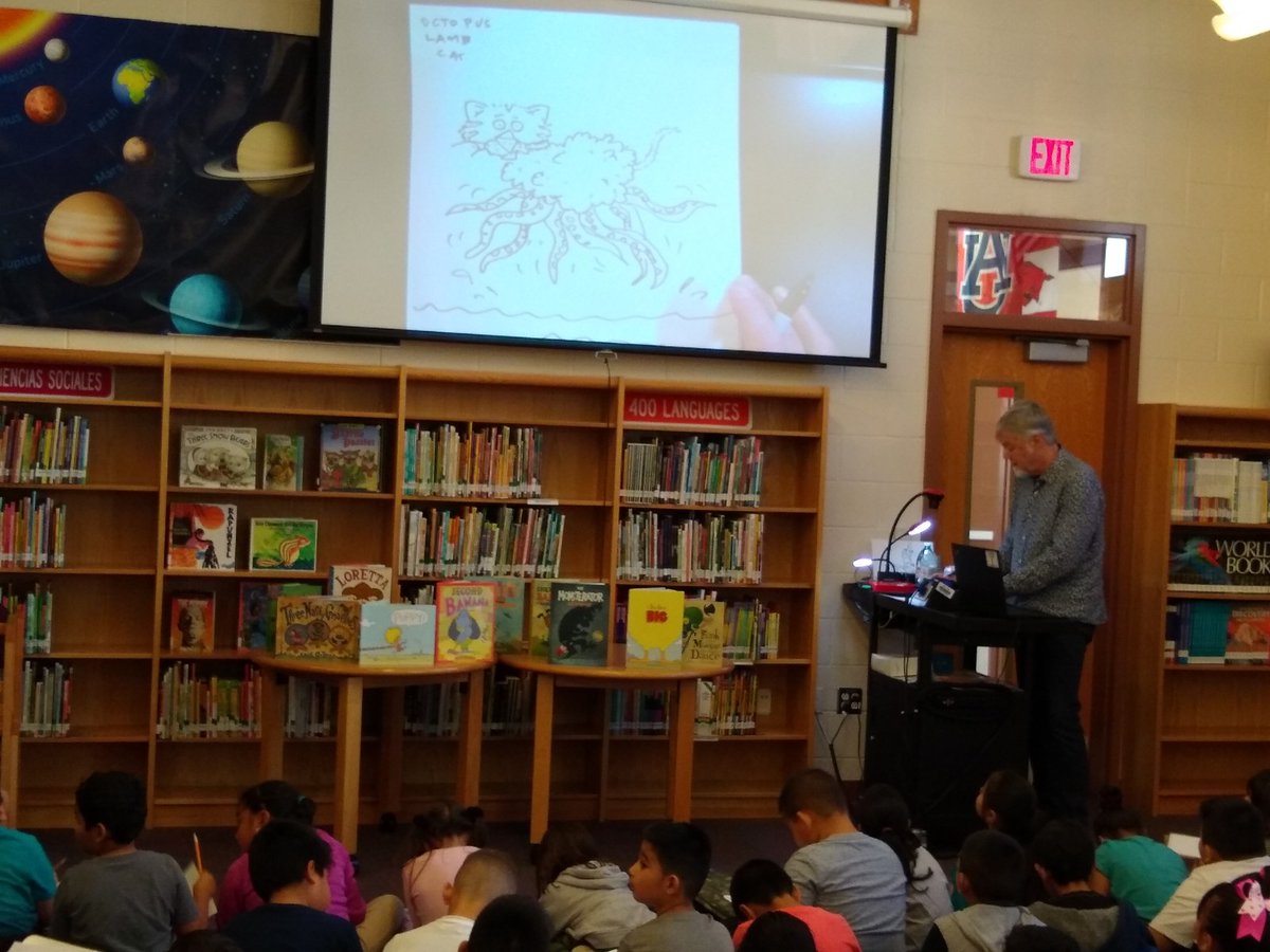 @2nd_grade_GT students enjoy a literacy and art filled afternoon with author Keith Graves #BeARunner #KnowGuerreroThompson #GrizzlyGrit @gtprincipal186 @GTGrizzlyBears