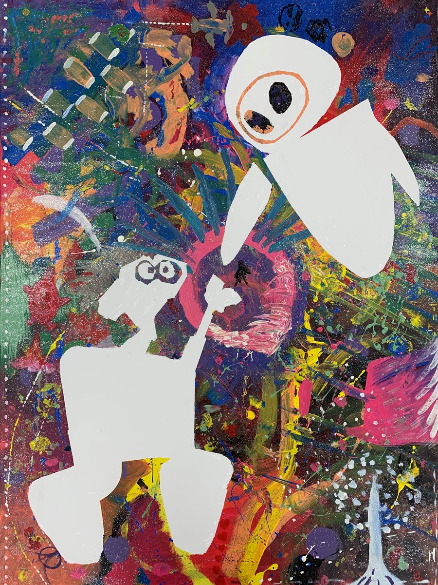 Painting collectively drawn by CMU Robotics Institute grad students