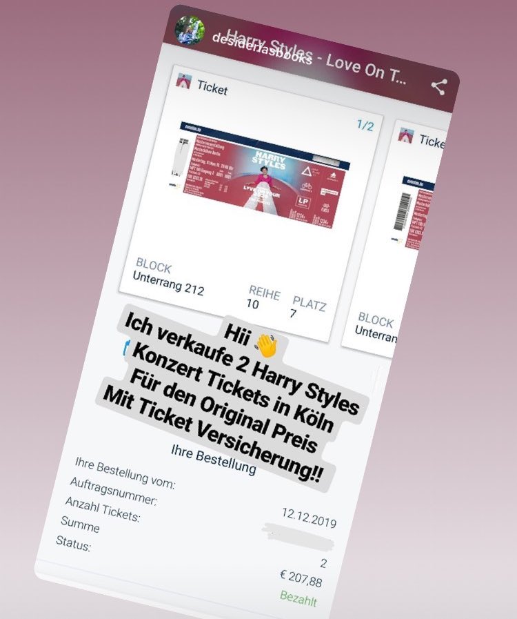 misskessmess's tweet photo. Braucht noch jemand Tickets für Harry Styles in Köln// Anyone in need for Harry Styles Tickets in Cologne? @TwicketsGermany @HarryStylesDE @TheHSUpdate #fineline #lovetour2020 https://t.co/yn0e7Rnj4H