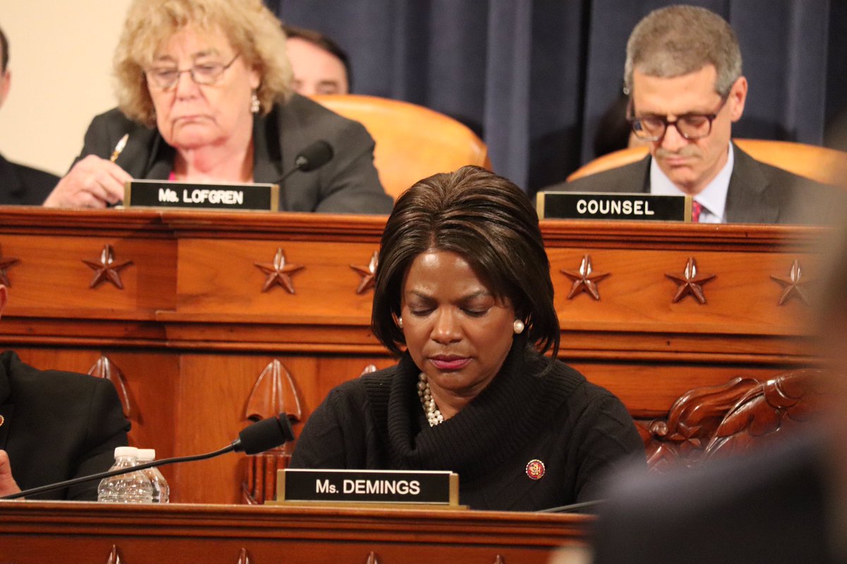 RepValDemings's tweet photo. I just voted yes on an article of impeachment for abuse of power.

May God bless the United States of America and our Constitution. https://t.co/ke5jibDGOX