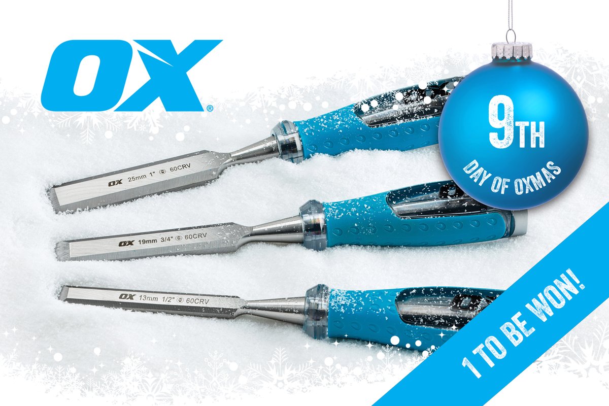 On the ninth day of OXmas my favourite tool brand gave to me….  A Pro Wood Chisel set with protective velcro case. One set to be won, like, comment or share to enter! 

#ox #oxmas #seasonsgreetings #handtools #ox #oxtools #oxtoolsuk