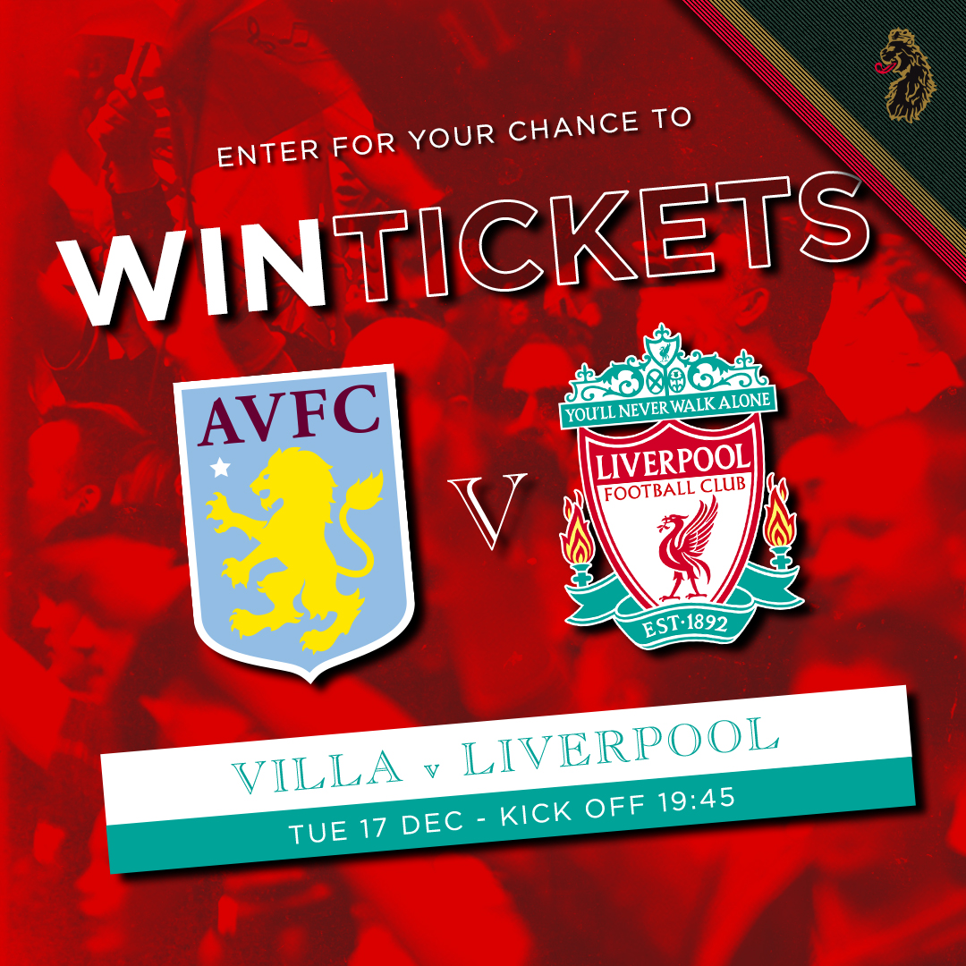 🗣️ <a href="/LFC/">Liverpool FC</a> fans...

🎟️ We have a pair of away tickets to give away for your game at <a href="/AVFCOfficial/">Aston Villa</a> on Tuesday!
 
❤️ Like and Retweet this post 

👌 Follow <a href="/LukeRoper/">LUKE 1977</a>

👇 Tag someone below 

📅 Comp closes Monday 16th Dec

#LukeLife #LFC