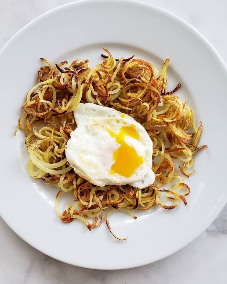 Got a new spiralizer so we're doing simple pleasures this morning. What's for breakfast? 🤗