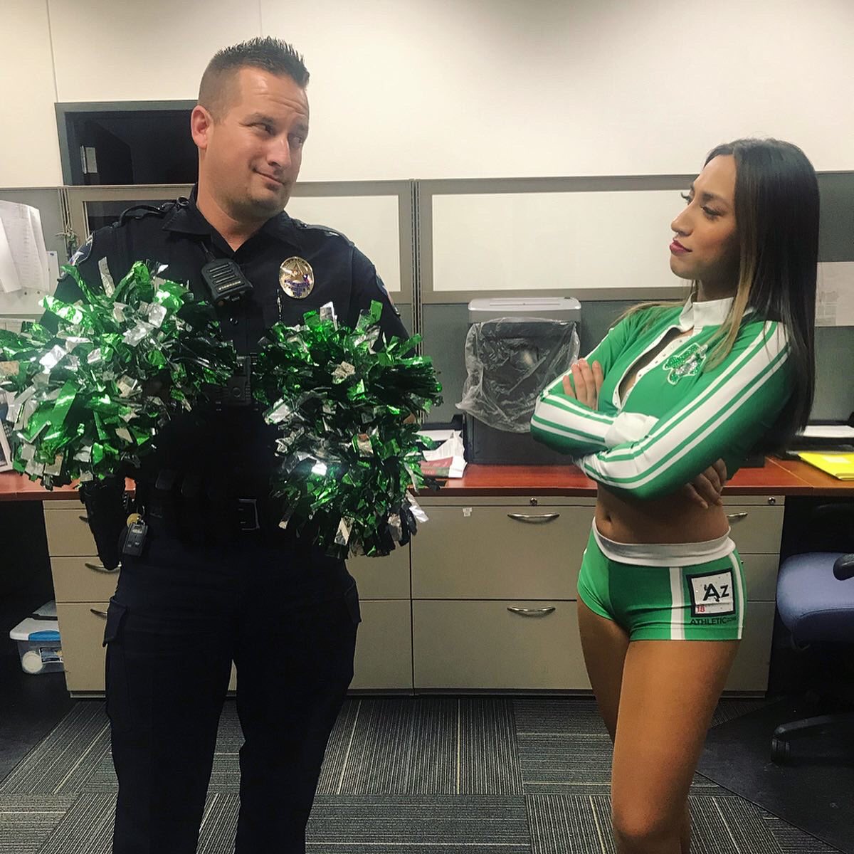 sidekicksdance's tweet photo. We love working with the Allen Police Department! Ruby shot a video this week for the city of Allen! 💚

#vamoskicks #letsgokicks #masl #prodance #procheer #sidekicks #dallassidekicksdancers #dancers https://t.co/hhCaRxXg1z
