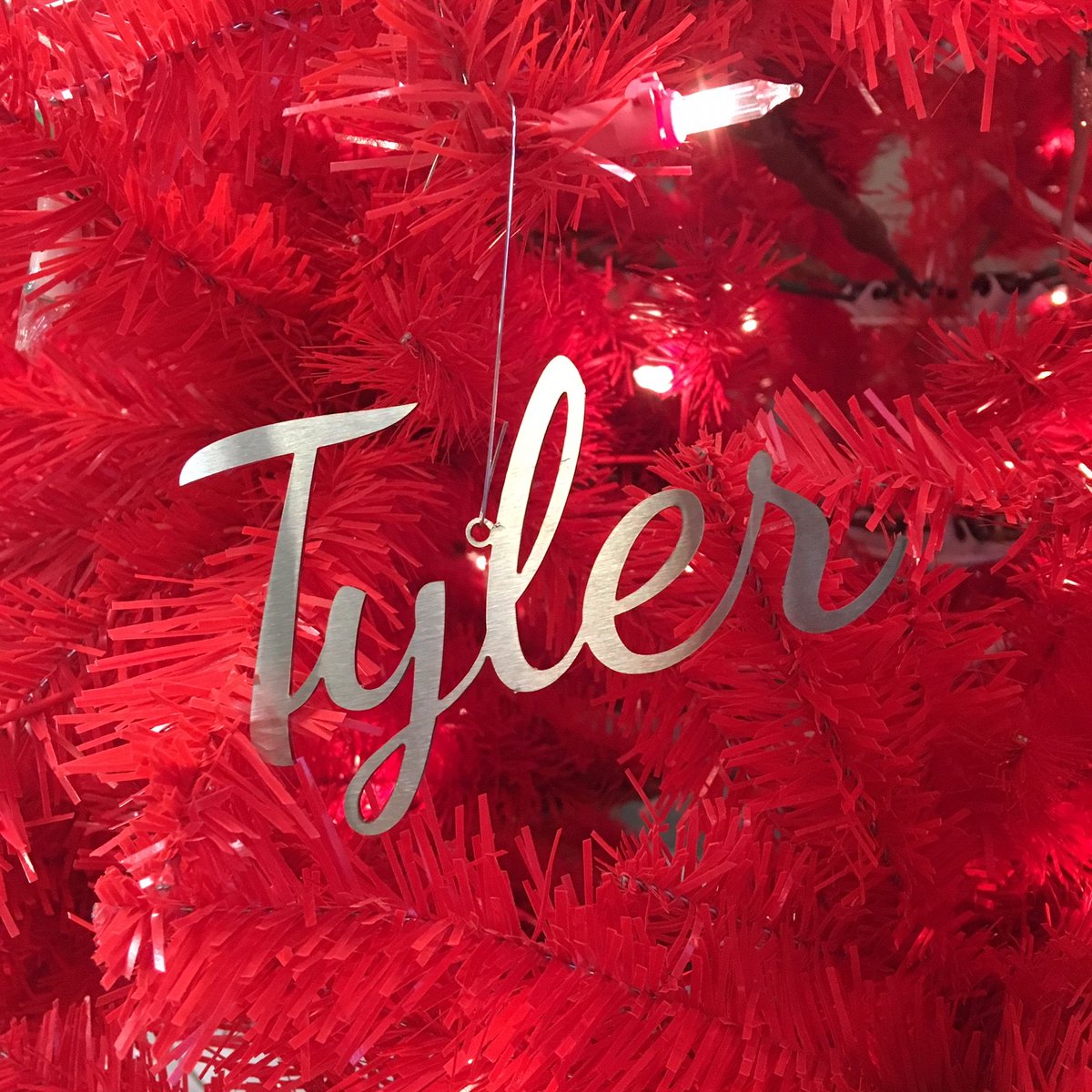 Check out these lovely personalised Christmas ornaments. Laser cut from 16ga brushed stainless steel, they are a perfect addition to any tree! 2” Tall – Starting at $20.00 each.