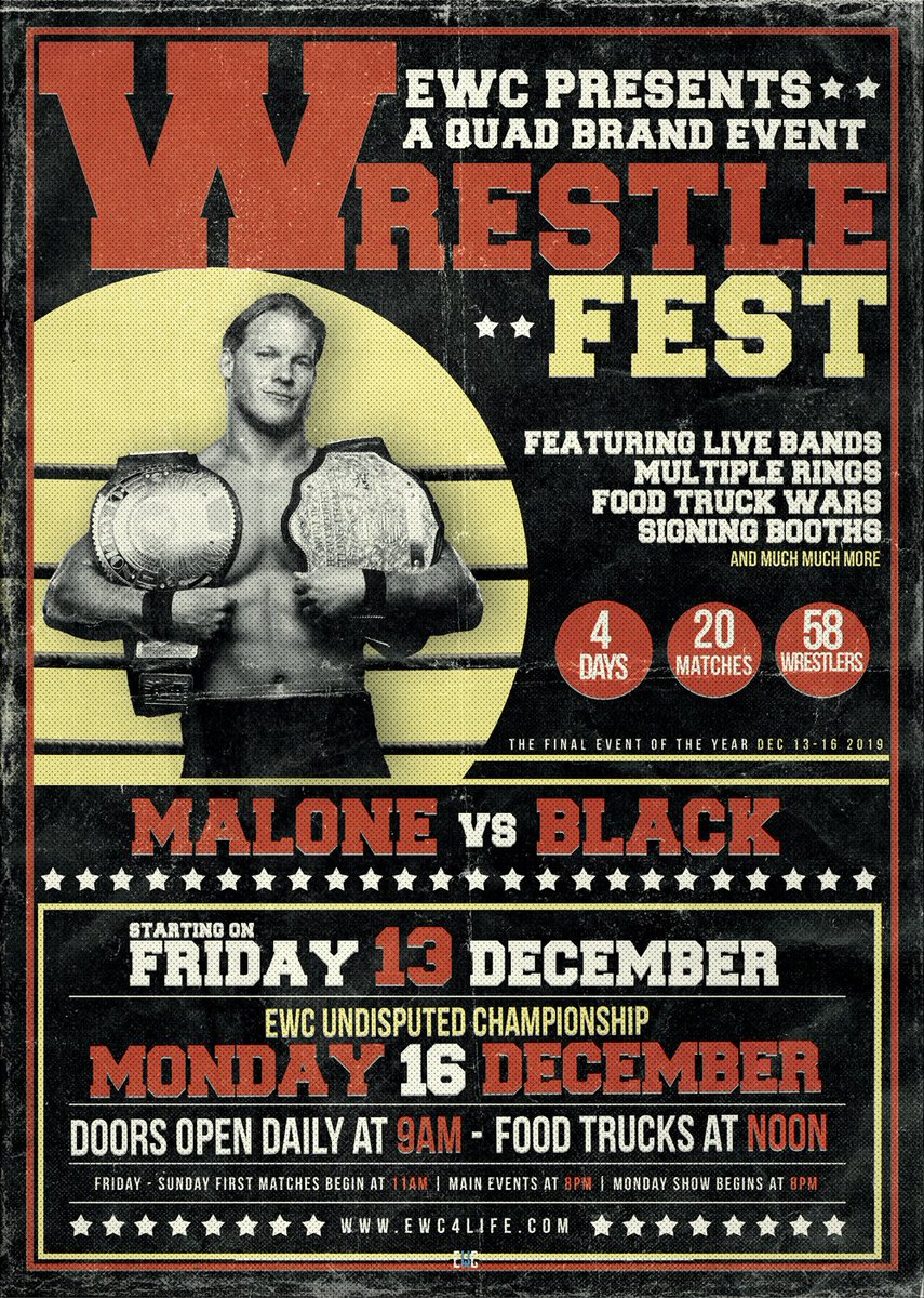 WrestleFest XVII

Day 1 

Begins ..

Right ..

NOW!

We are LIIIIIIIIVE 
ewcprez.proboards.com/thread/44036/w…

#WrestleFest #WFXVII 
#WrestlingFestival #Wrestling 
#FridayThe13th 
#EWC #ArlesAmphitheatre 
#Arles #France  
#efed #rp

[#OOC REMINDER: Days 1-3 happen in REAL TIME]