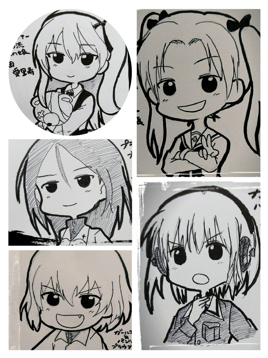 1～5まとめてみたけど、もっと描いていきたいぞー!
#ガルパン 