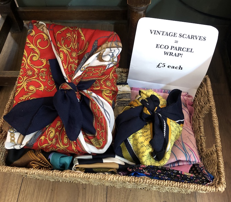 Vintage scarves that double up as the perfect eco parcel wrap! 🎁 #zerowaste