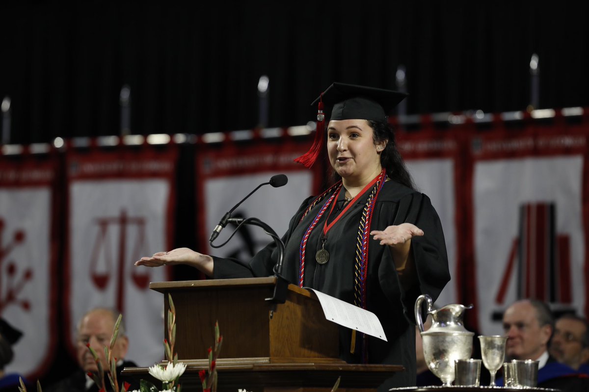 “We know that as Bulldogs, we will be productive and educated members of society. We will shatter glass ceilings and be kind to one another. We will give others opportunities because we’re all sitting here today because someone took a chance on us.” - <a href="/taylor_maggiore/">Taylor Shelby</a> #UGAgrad