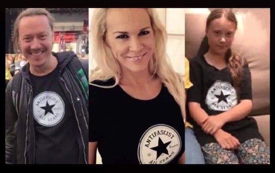 The liberals couldnāt believe President Trump Would speak out against their Climate Change Puppet Greta Thunberg.. Hereās Greta and her parents all wearing Antifa shirts... This is who the left supports, instead of a President who truly loves America and itās people!