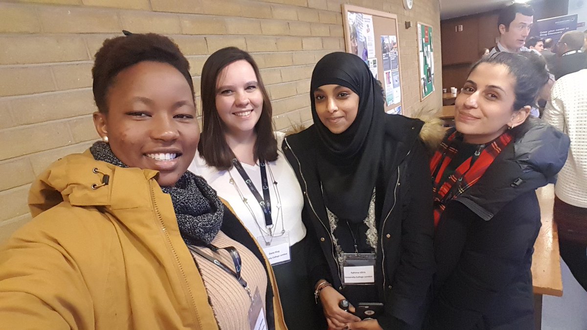 Enjoying some great talks at the RSC BMCS Postgraduate Symposium with my UCL colleagues! (<a href="/dana_klug/">Dana Klug</a>, @Fahima_Chem and Uzma) #CamPostGrad19