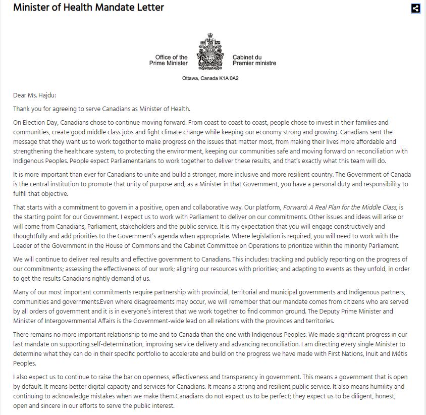 12 years have gone by since our Senate Report: Pay Now or Pay Later - Autism Families in Crisis.... I never gave up- This is so emotional - I could cry.  We are on our way  ! @ASDalliance @JudySgroMP <a href="/CDNMinHealth/">Minister of Health</a> <a href="/AccessibleGC/">Accessible Canada</a> <a href="/CQualtro/">Carla Qualtrough</a> <a href="/PattyHajdu/">Patty Hajdu</a> 
pm.gc.ca/en/mandate-let…