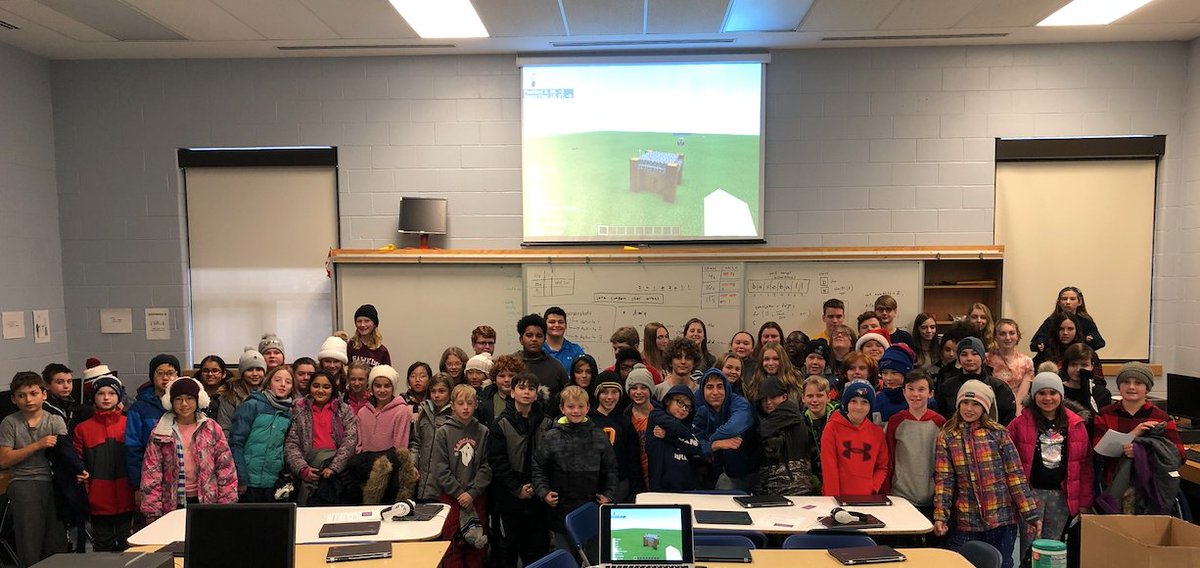 mrjswaine's tweet photo. Our last @hourofcode for compSci week at @BayridgeSS_LDSB with @vreekster/@MsDudleyGr5!  This week, we hosted 230+ grade 5/6/7 students from the @LimestoneDSB and thanks to @codeorg @PlayCraftLearn @gotynker @icodeinschool - they all left with smiles on their faces!  #bssStem https://t.co/3PKFRYFarl