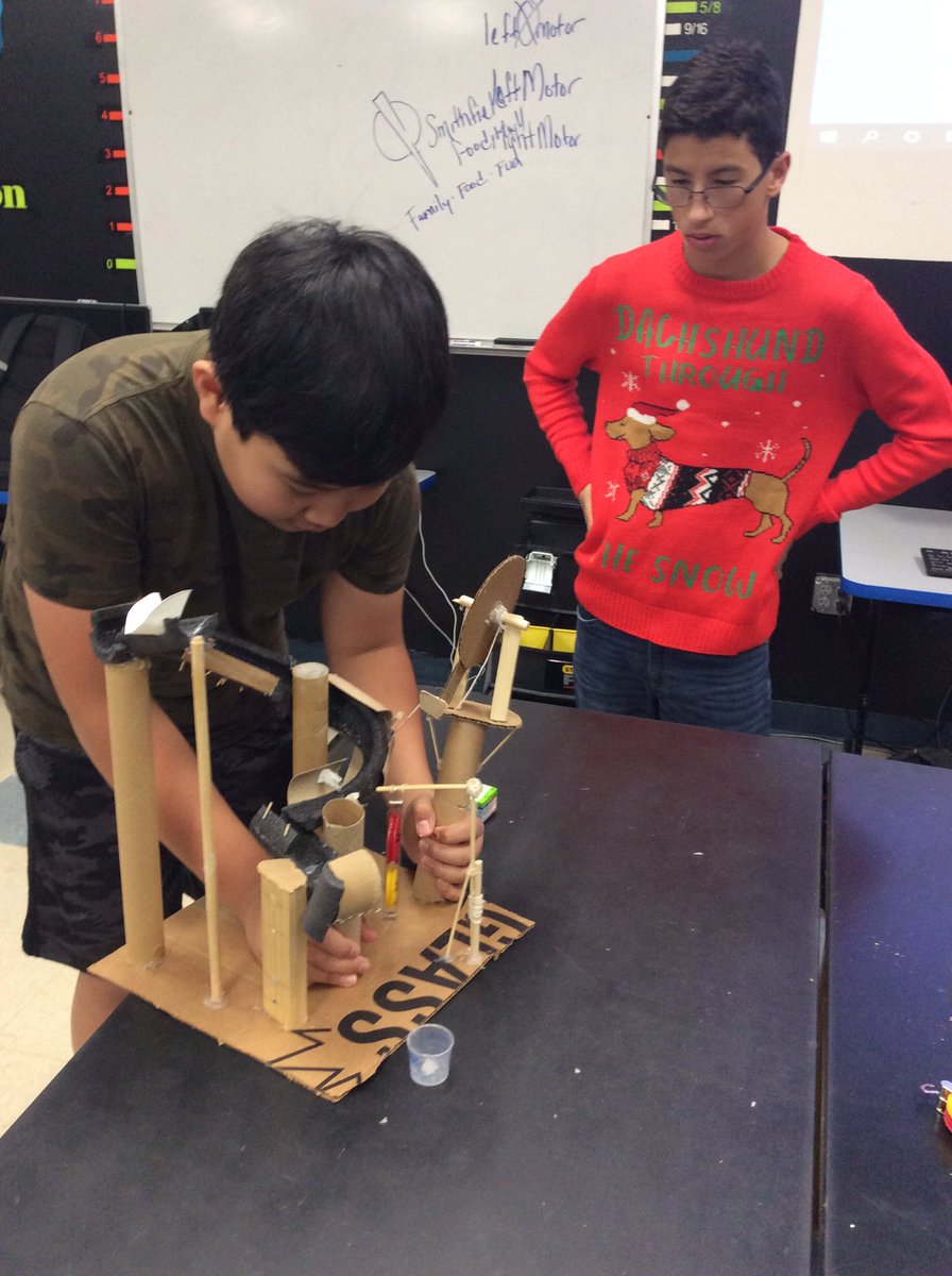 jmnungesser's tweet photo. Rube Goldberg machines are coming together! #BirdvilleLearns @SMSRaiderNation #NungesserClassroom #GTT2 https://t.co/ccvDcBQ42J